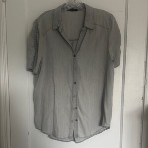 Women’s Super Soft Gray Button Up Blouse
